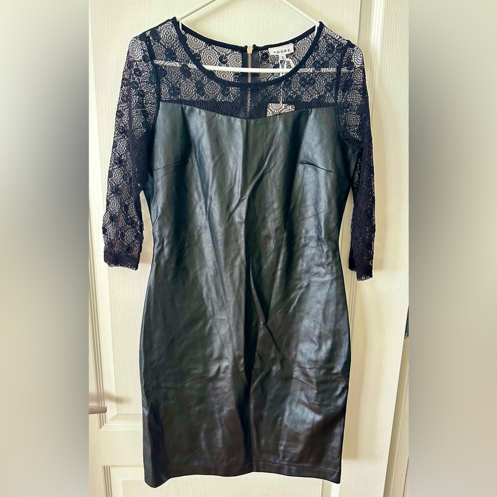 Black leather dress. New with tag. Size S.
